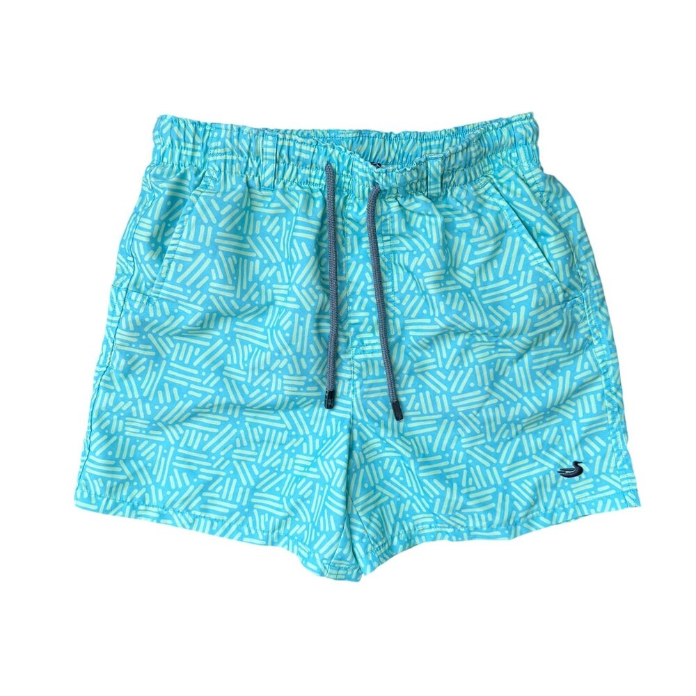 Southern Marsh Dockside Swim Trunks Dots & Lines Size Youth S Antigua Blue Dots